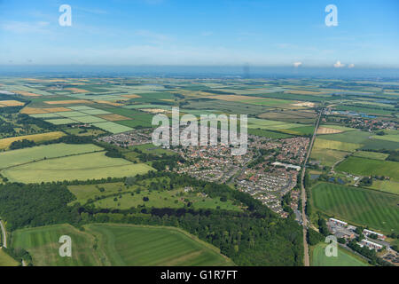 An aerial view of the Lincolnshire village of Metheringham and Stock ...