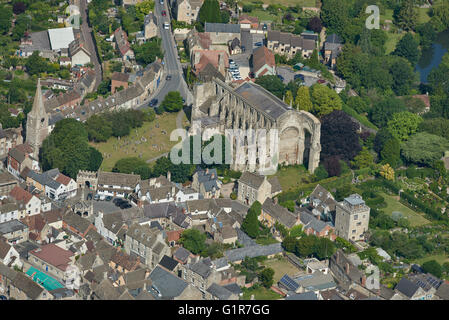 An aerial view of Malmesbury Abbey in Wiltshire Stock Photo