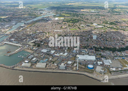 An aerial view of North Lowestoft, Suffolk Stock Photo