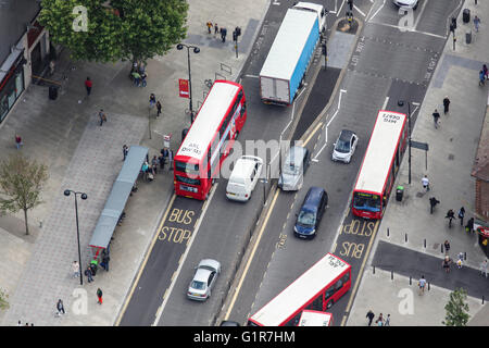 An aerial view of a busy London street Stock Photo