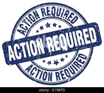 action required stamp. action required round grunge sign. label