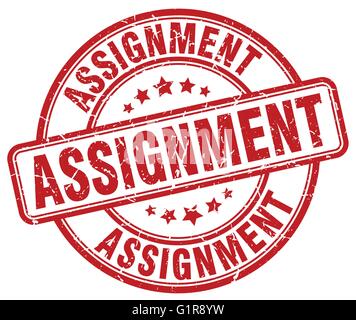 assignment red grunge round vintage rubber stamp Stock Vector