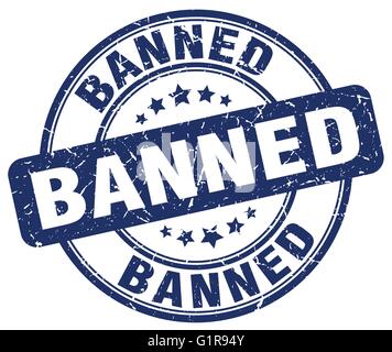 banned blue grunge round vintage rubber stamp Stock Vector