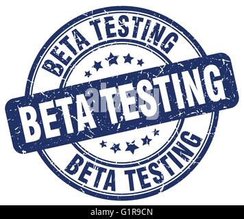 beta testing blue grunge round vintage rubber stamp Stock Vector