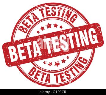 beta testing red grunge round vintage rubber stamp Stock Vector