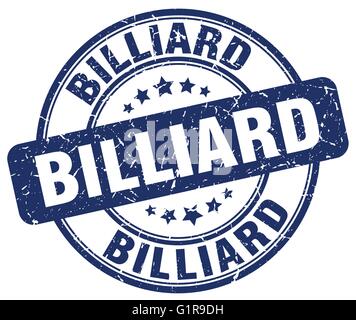 billiard blue grunge round vintage rubber stamp Stock Vector