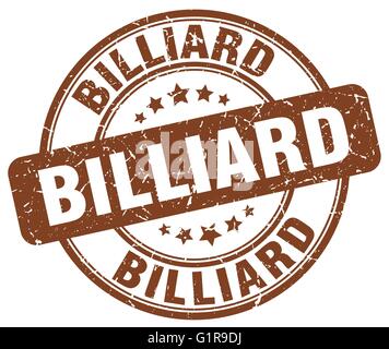 billiard brown grunge round vintage rubber stamp Stock Vector