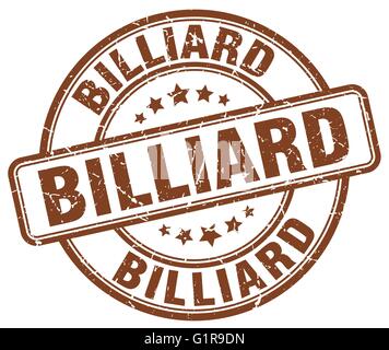 billiard brown grunge round vintage rubber stamp Stock Vector