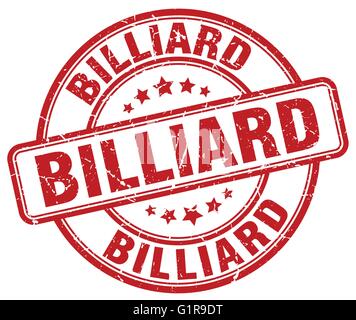 billiard red grunge round vintage rubber stamp Stock Vector