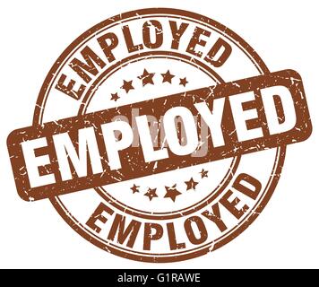 employed brown grunge round vintage rubber stamp Stock Vector