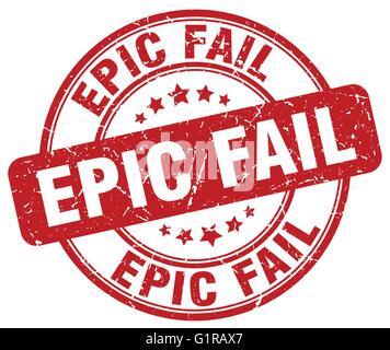 epic fail red grunge round vintage rubber stamp Stock Vector