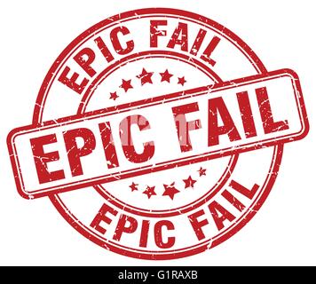 epic fail red grunge round vintage rubber stamp Stock Vector