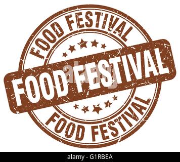 food festival stamp. round grunge sign with ribbon Stock Vector Image ...