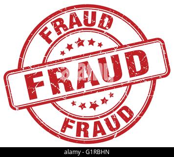 fraud red grunge round vintage rubber stamp Stock Vector