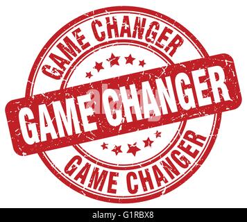 game changer red grunge round vintage rubber stamp Stock Vector