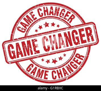 game changer red grunge round vintage rubber stamp Stock Vector