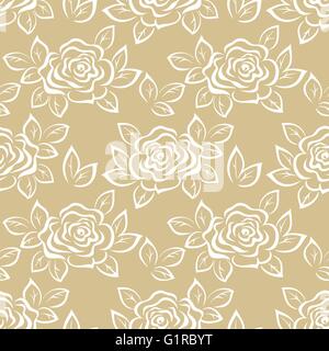 Seamless, Flowers Rose Contours Stock Vector