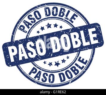 paso doble blue grunge round vintage rubber stamp Stock Vector