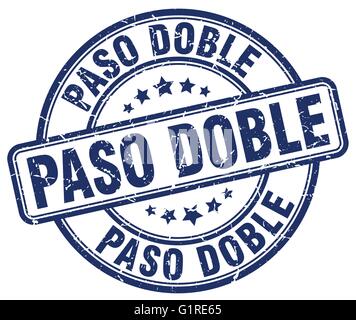 paso doble blue grunge round vintage rubber stamp Stock Vector