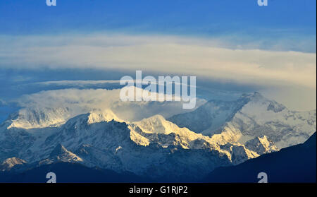 Kanchenjunga range at dawn, Sikkim, India Stock Photo