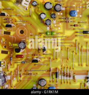 Printed circuit board abstract close up detail Stock Photo