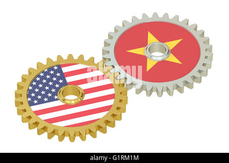 Vietnam and USA  relations, 3D rendering isolated on white background Stock Photo