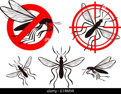 mosquito icon set. pest control vector illustration Stock Vector