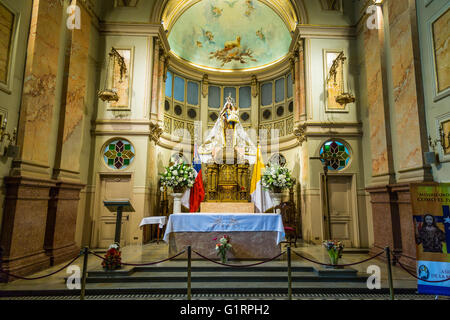 Interior of a small chapel at the  Metropolitan Cathedral of Santiago, Chile, South America. Stock Photo