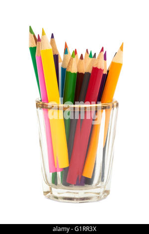 small color pencils on a white background Stock Photo