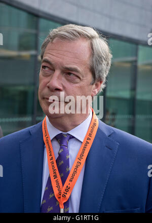 UK Independence Party (UKIP) leader Nigel Farage at City Hall, London, UK Stock Photo