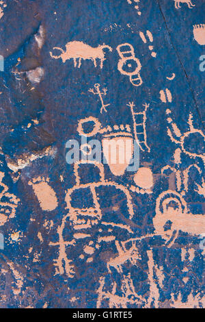 Petroglyphs, Newspaper Rock, Monticello, Utah, United States Stock Photo