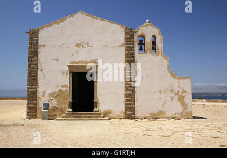 Church, Chapel, Igreja de Nossa Senhora da Grace, Fortaleza de Sagres, Algarve, Portugal Stock Photo
