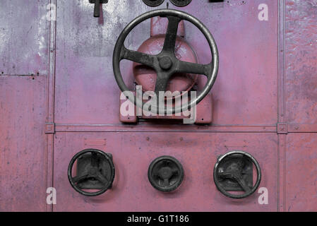 Rotary Control Switches on old engine Stock Photo