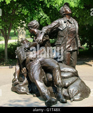 Memorial to the nurses during the Vietnam War at the vietnam Memorial in Washington DC Stock Photo