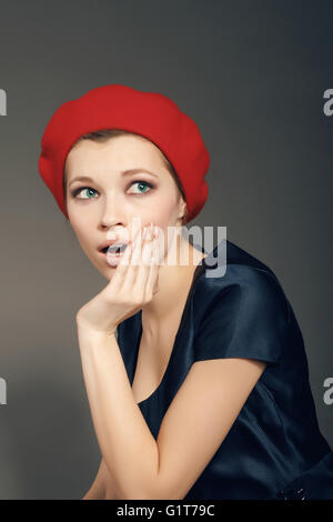 Close up portrait young woman Stock Photo