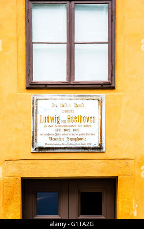 Baden near Vienna, Austria, where the composer Beethoven lived; Beethovenhaus in Baden bei Wien, Österreich Stock Photo