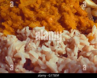 Rice and lentils close up Stock Photo