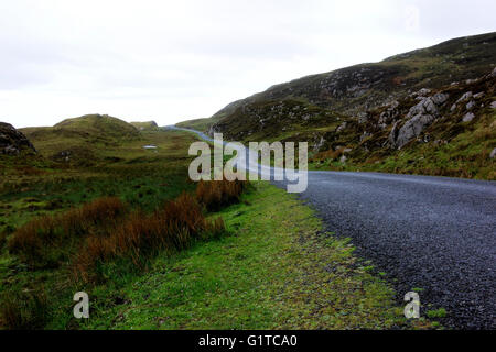 Road to Bunglass Cliffs, Irish Landscape, County Donegal, Republic of Ireland, Europe. Stock Photo