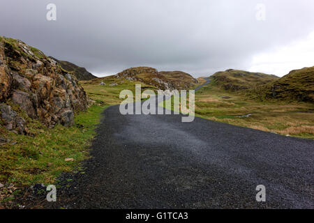 Road to Bunglass Cliffs, Irish Landscape, County Donegal, Republic of Ireland, Europe. Stock Photo