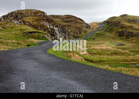 Road to Bunglass Cliffs, Irish Landscape, County Donegal, Republic of Ireland, Europe. Stock Photo