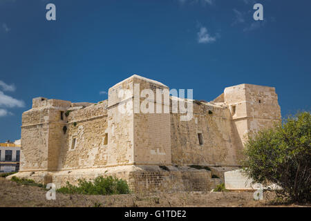 Watchtower on the coast of the island Malta in Marsascala. Stock Photo