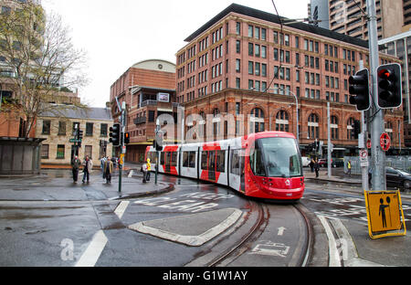 A tram on the Sydney light rail network Stock Photo