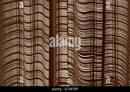 Close up abstract view of patterned and textured fabric wave background Stock Photo