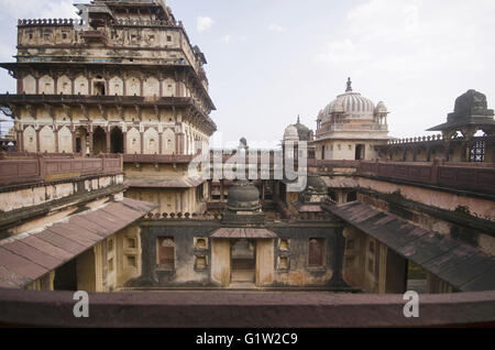 Inner view of Datia Palace, Also known as Bir Singh Palace or Bir Singh Dev Palace. Datia, Madhya Pradesh, India Stock Photo