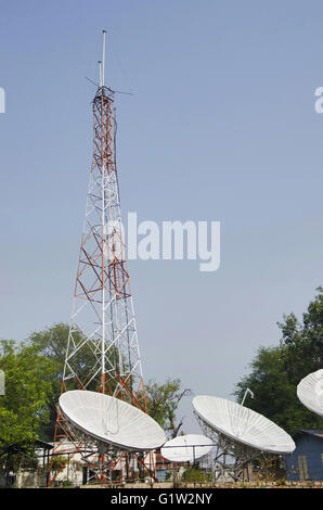 Cell tower of Doordarshan, Jhansi Fort (Jhansi ka Kila, Jhansi, Uttar Pradesh, India Stock Photo