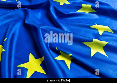 real fabric european flag background Stock Photo