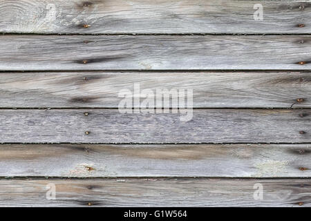 Old weathered wooden boards with rusty nails. Stock Photo