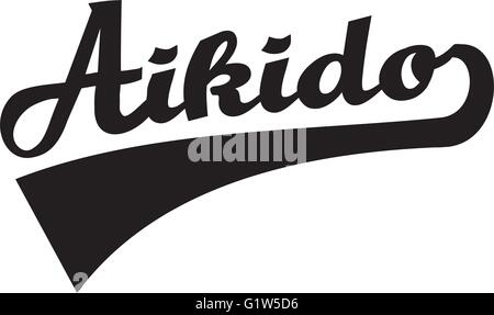 Aikido word retro Stock Vector