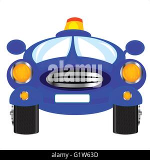 Illustration of the blue car on white background is insulated Stock Vector