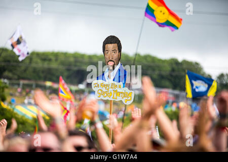 Lionel Richie performing at Glastonbury Festival Stock Photo